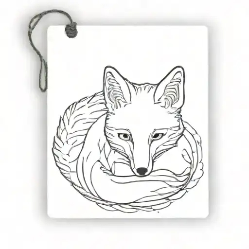 Ractangle Omamori Talisma Fox Inside