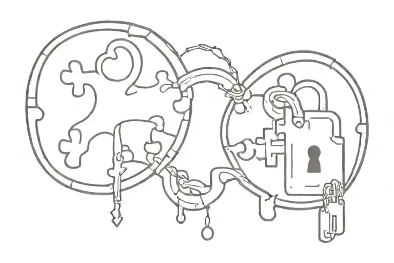 Puzzle Pieces Father Daughter Lock And Key