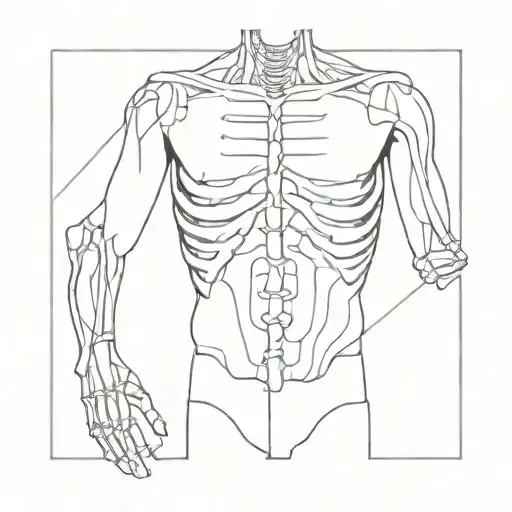 Upper Half Male Torso And Lower Half Skeleton