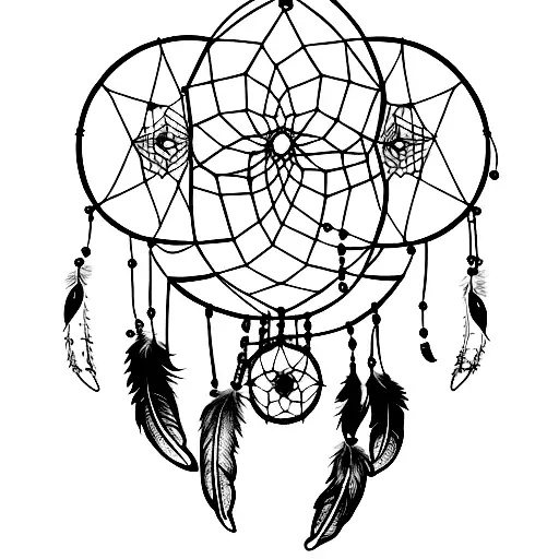 A Dreamcatcher Surrounded By A Forest Scene With Animals And Stars