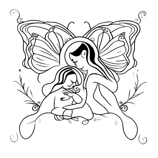 A Delicate Butterfly Symbolizing The Love Between A Mother And Child