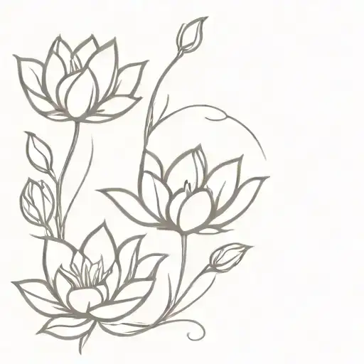 Chinese Lotus And Tulips Roses Roman