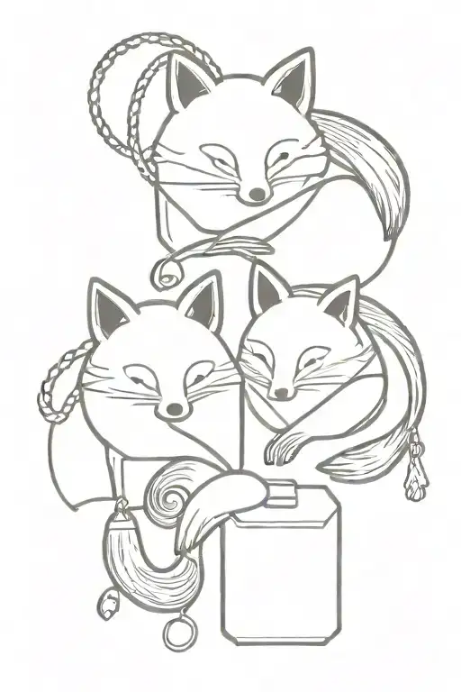 Fox Omamori Charms Linked