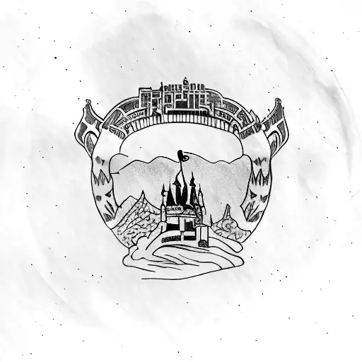 Raven Holding Gold Ring In Front Of Castle And Hunyadi Written Below It