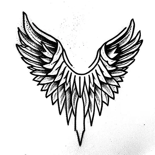 Angel Wings With A Spartan In The Center