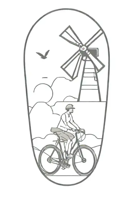 Bicycle And Windmill