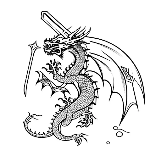 Sword With Dragon Around It