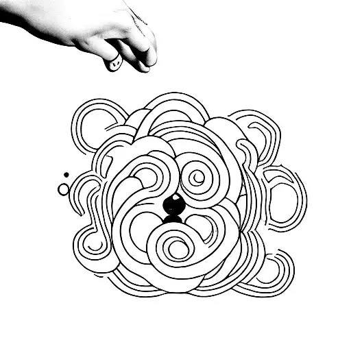 Outline Iv Hand Holding On Cloud