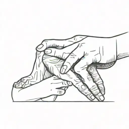 Daughter And Dead Father Holding