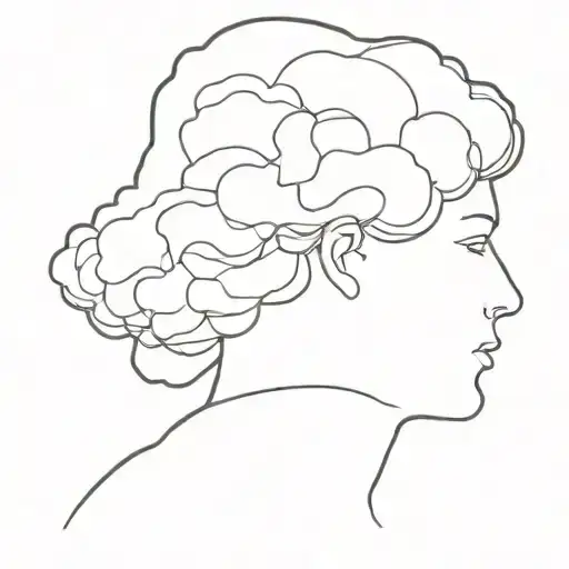 Person Outline With Fog Cloud Brain