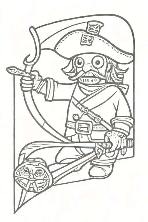 A Pickle Holding A Sword Dressed As A Pirate Flag