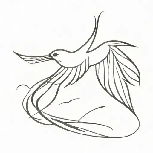 A Bird In Flight With A Drooping Feather
