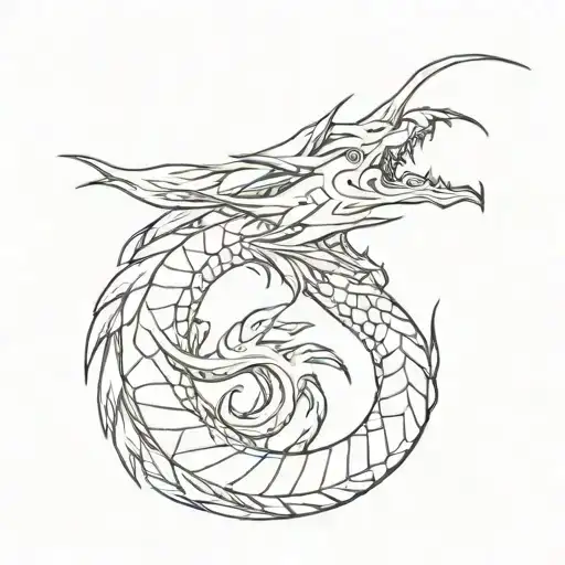 Minimalist Dragon No Detail Linework