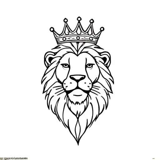 Lion Smiling Wearing A Crown