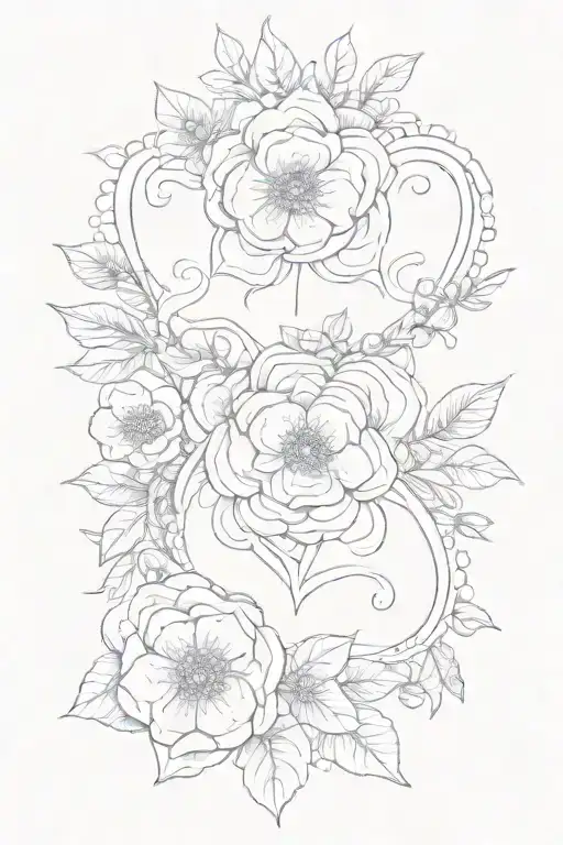 Flowers Intertwined Hearts