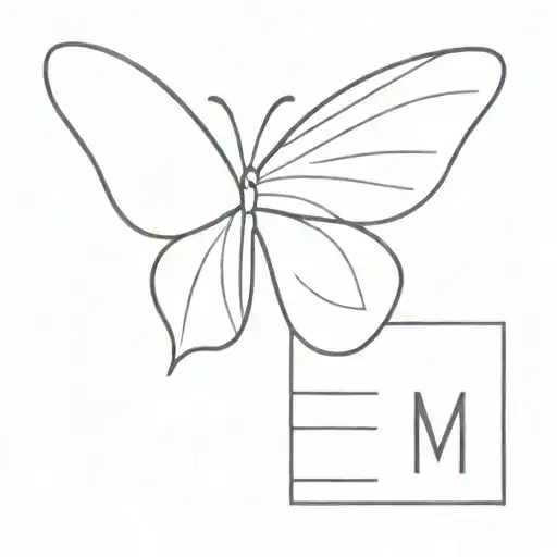 Initials E D M Into A Minimalistic Simple Line Work Butterfly