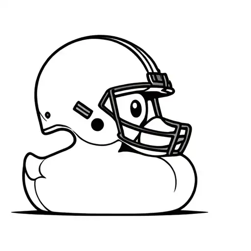 Rubber Duck Wearing A Football Helmet