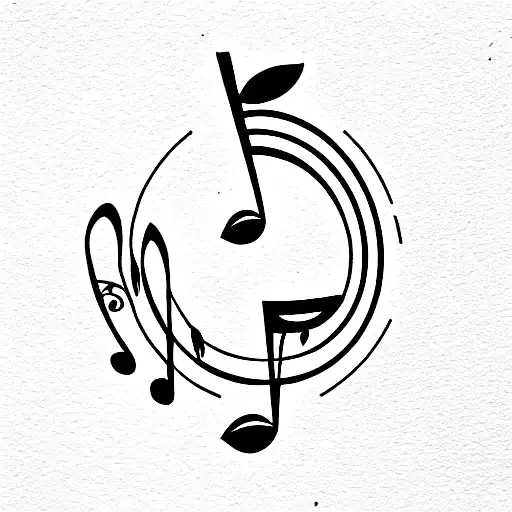 Robin With Music Notes And Roman Numerals