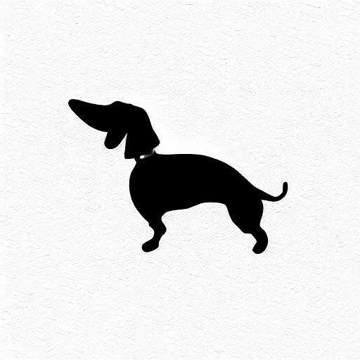 Abstract Dachshund Body Silhouette Outline