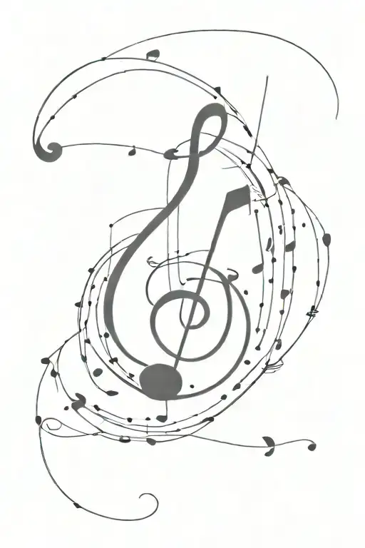 Music Notes Circle Made Only