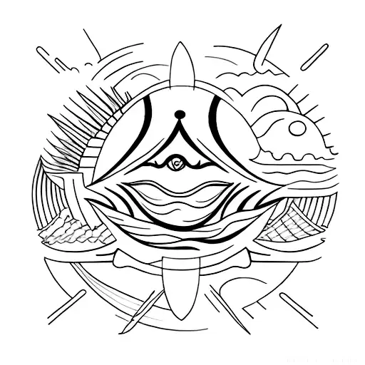 Sun And Sunflores Fineline Minimalist