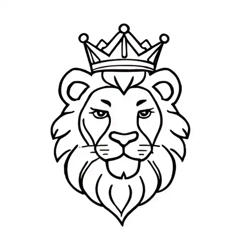 Lion Smiling Wearing A Crown