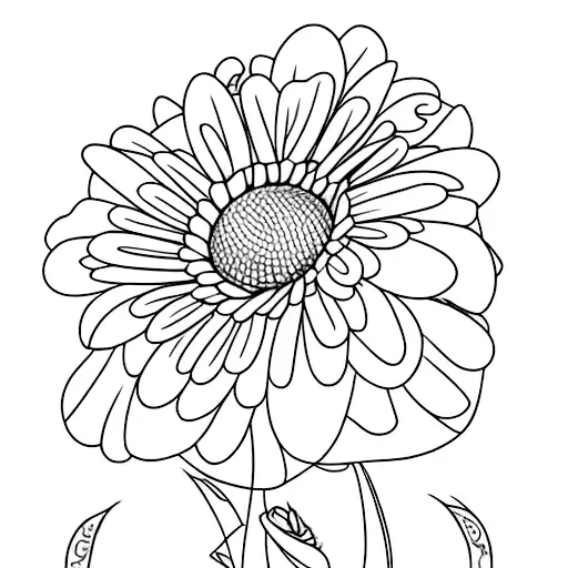 Daisy And Rose With Stem