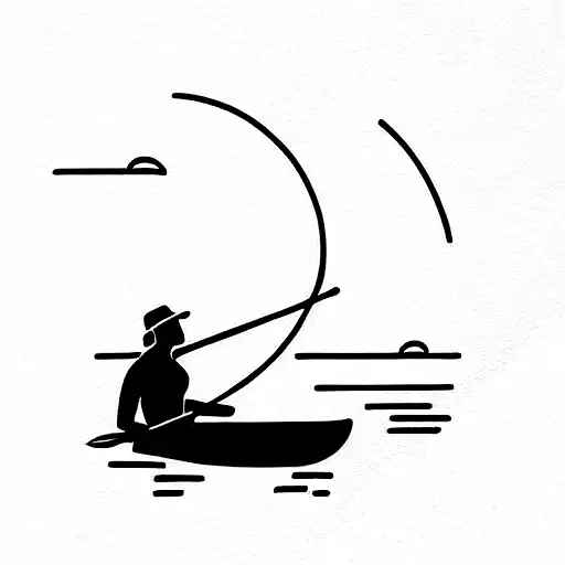 Man And Dog On Canoe