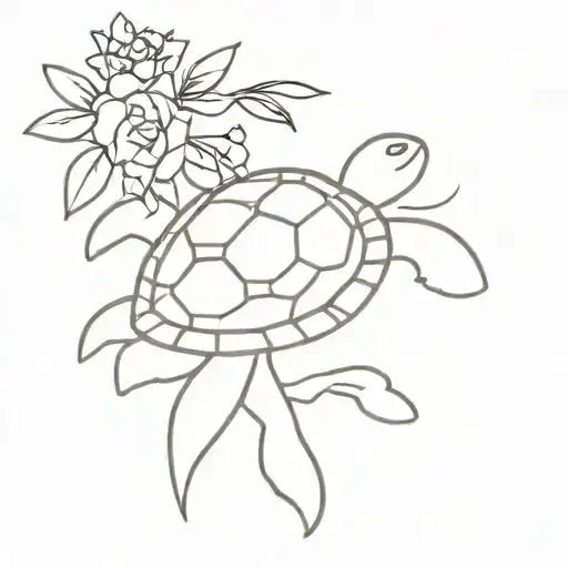 Sampaguita Jasmine And Sea Turtle