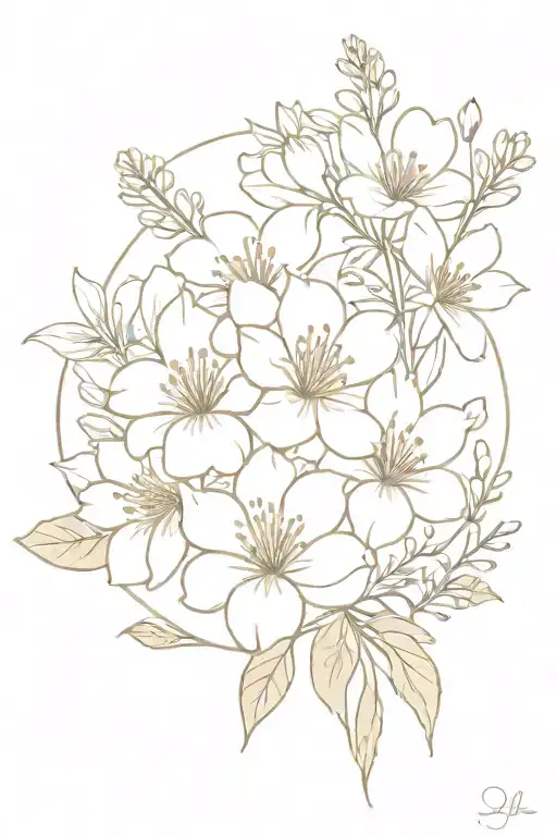 July And March Birth Flower Bouquet