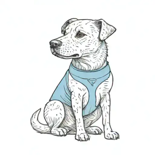 A Dog Wearing A Blue Vest