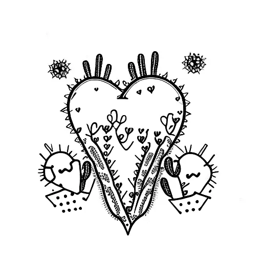 Heart Cactus With Eyelets Growing On Top