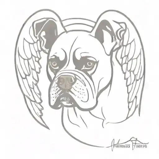 Boxer Dog With Angel Wings