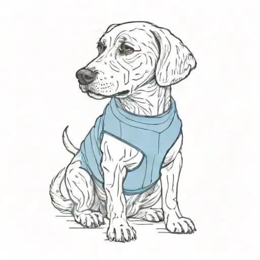 A Dog Wearing A Blue Vest