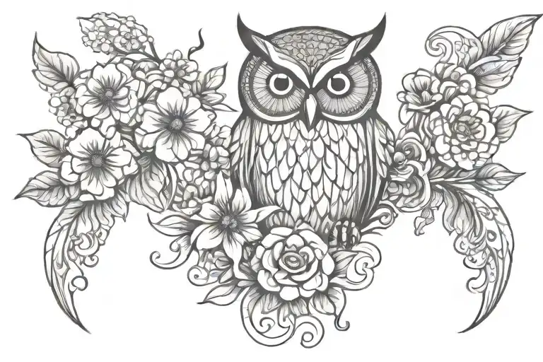 Flowers Owl Octopus