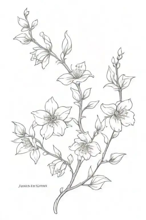 January And March Birth Flowers On A Vine For The Spine