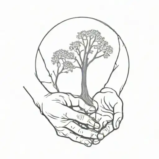 Mom With Tree Son Holding Hands