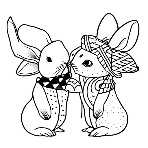 Matching Tattoos For Husband And Wife Inspired By Their Love For Rabbit