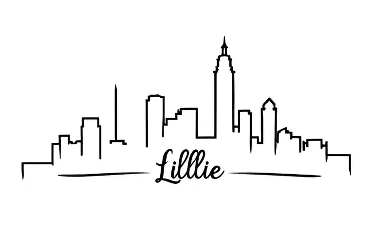 New Orleans Skyline Silhouette With Name Lillie