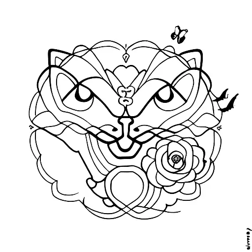 Cat Sniffing Butterflies With Selmicolon Bodys