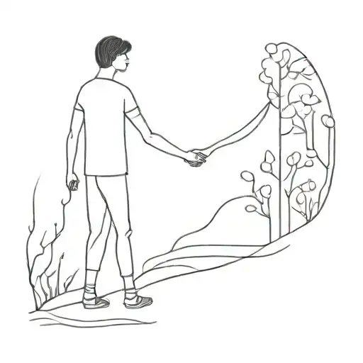 Mom With Tree Son Holding Hands Walking Full Body