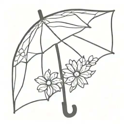 Umbrella With Daisy Flower
