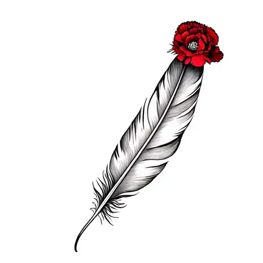 Feather And A Red Carnation