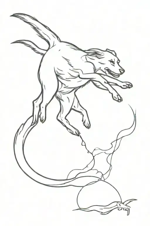 A Dog Jumping From A Hill To Catch A Bird