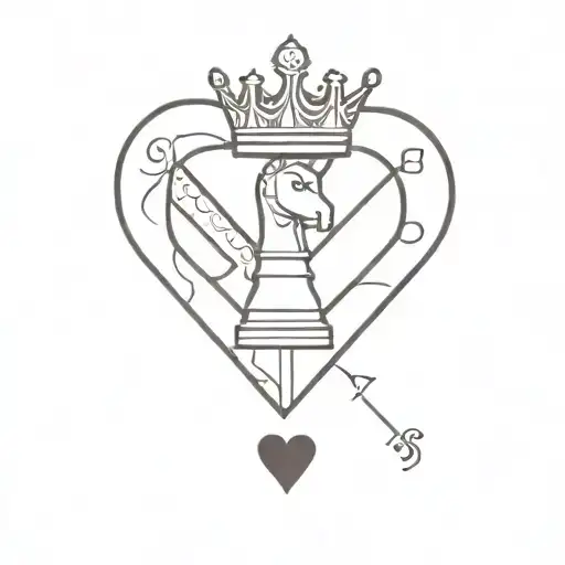 King Chess Pawn And A King Of Heart Card Behind It