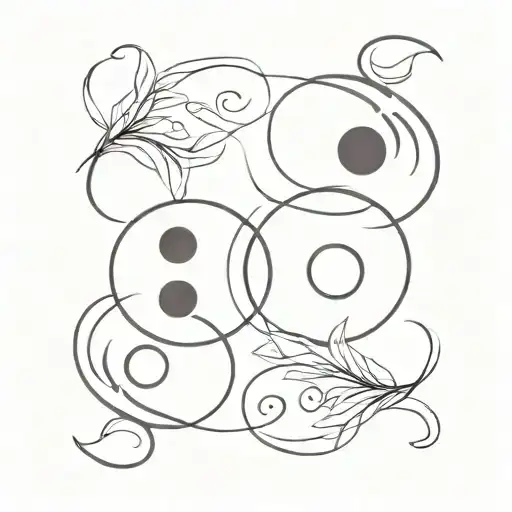 Simple Fine Line Ying Yang Symbol