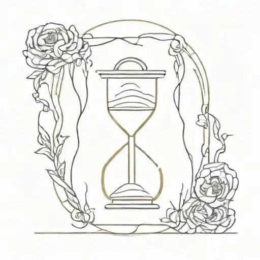 Death Tarot Card With A Hourglass