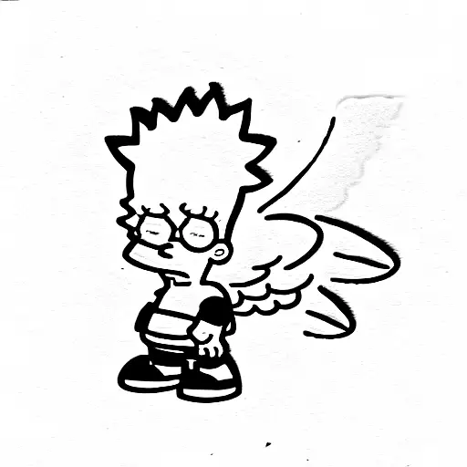 Bart Simpsons Angel Tatuado