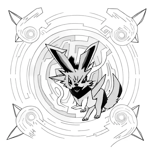 Jolteon Pokemon Surrounded By Swirling Storm Clouds