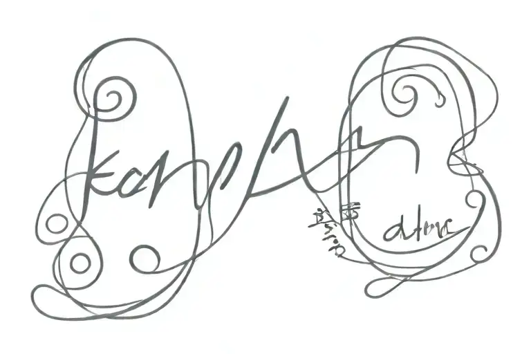 Tattoo That Describes Karma And Destiny Word Written